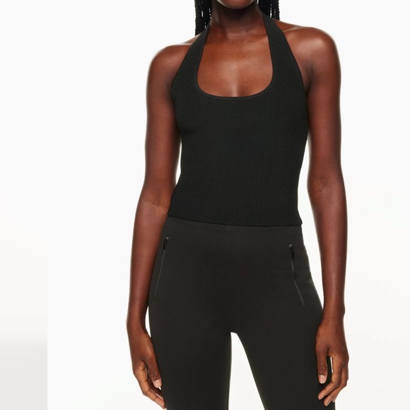 Sculpt knit halter top in BLUE - Picture 2 of 3